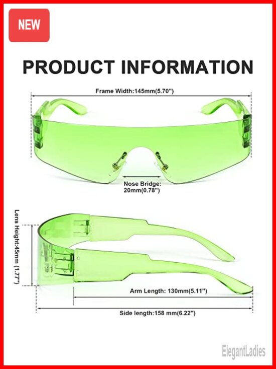 Futuristic Shield Sunglasses Rimless One Piece Goggles UV400